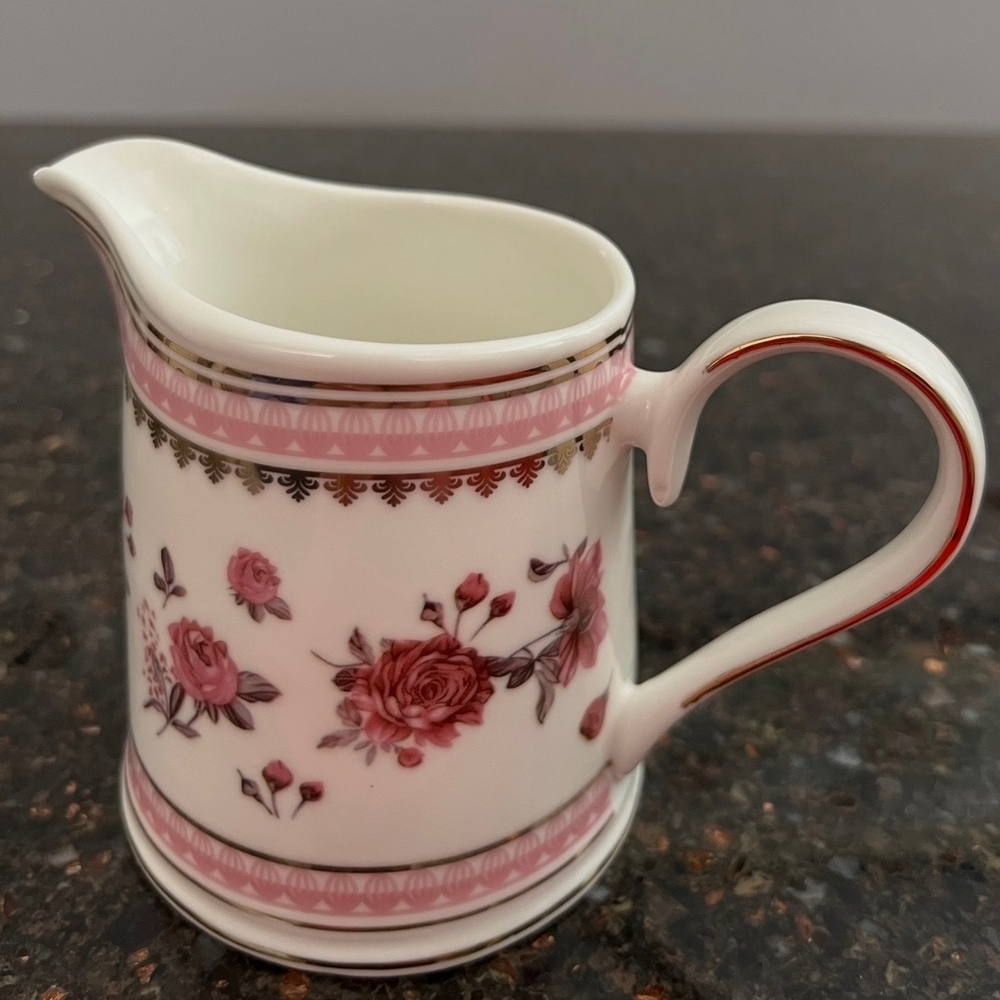Floral Creamer with Pink Accents